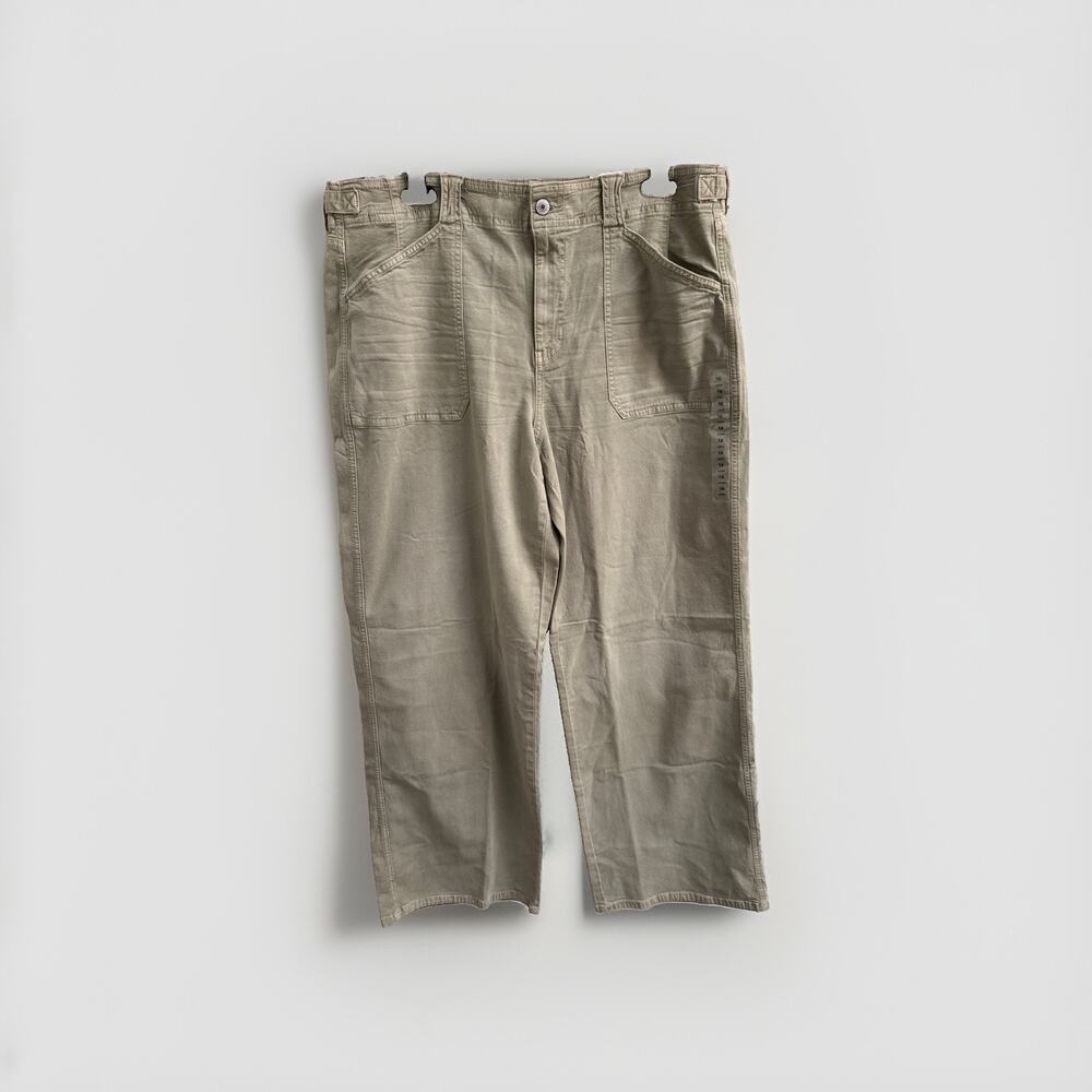 American Eagle Outfitters Stovepipe Pant Womens 16 Green Cotton Khakis Straight